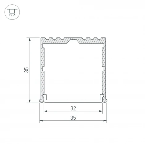 Профиль ARH-POWER-W35-2000 ANOD (Алюминий) 016138 Arlight