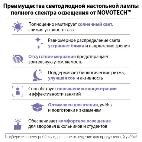 Настольная лампа диммируемая полного спектра Novotech Studi 359969 черный LED IP20 24W 220V 4000K 1670Лм
