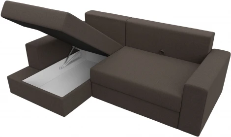 Диван угловой Майами левый угол (Коричневый/Рогожка) Лига Диванов арт.121158L