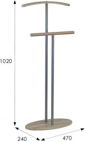 Вешалка костюмная Дэви 2 металлик/дуб сонома от фабрики Mebelik