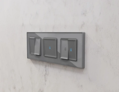 Рамка Ambrella Volt ALFA Arctic (Антрацит серый Стекло органическое) 3-ая AF580653