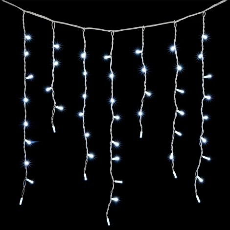 Гирлянда Бахрома 3,2 x 0,9 м Белая 220В, 168 LED, Провод Белый Каучук, IP65