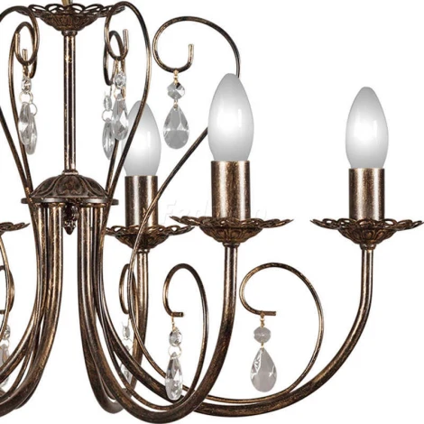 Люстра подвесная Day&Night, 6 ламп, черный с золотом и прозрачным