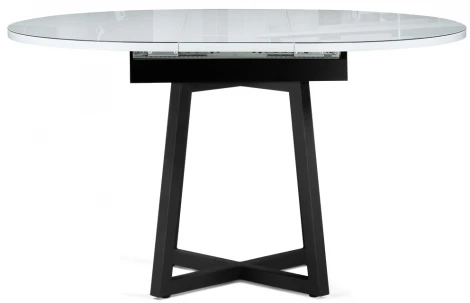 Стеклянный стол Woodville Регна белый / черный 504219