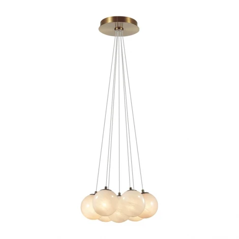 Подвесной светильник Odeon Light Magia 7109/7 металл/стекло/бронза/белый IP20 E14 7*5W 220V