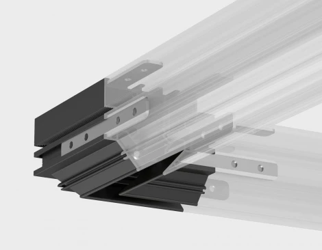 Коннектор угловой 90 для шинопровода в натяжной потолок системы крепления Гарпун Magnetic standard 48V 10mm  Ambrella Track System GL1981