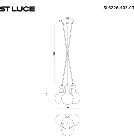 Светильник подвесной ST Luce Cork SL6226.403.03 Черный/Белый G9 3*5W 4000K (220V, на проводе, шарики)