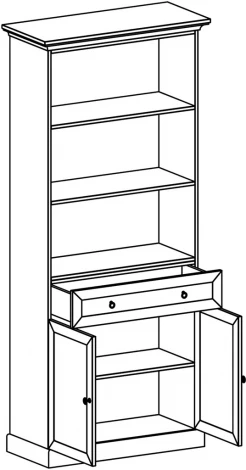 Стеллаж Caprio с ящиком и дверями ОГОГО (арт.434247), (ЛДСП/Белый)