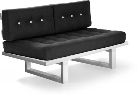 Кушетка Arsko Торн-М белая эмаль черная рогожка