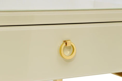 Тумба прикроватная Garda Decor KFC763E7 (Золото/Бежевый)