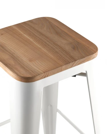 Барный стул Tolix Wood Белый матовый