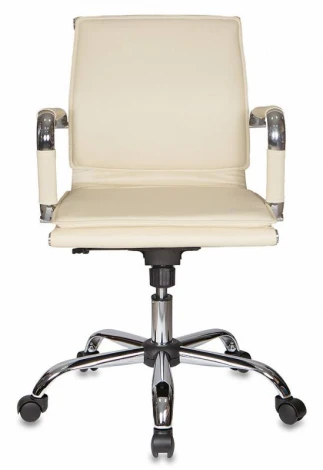 Кресло руководителя Бюрократ Ch-993-Low слоновая кость эко.кожа низк.спин. крестовина металл хром