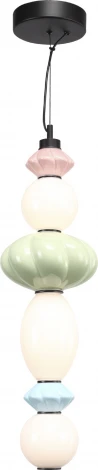 Подвесной светильник ST Luce Florentini SL6134.433.01 черный/розовый, зеленый, синий, опаловый LED 1*24W 3000K (220V, на тросе, бусы)