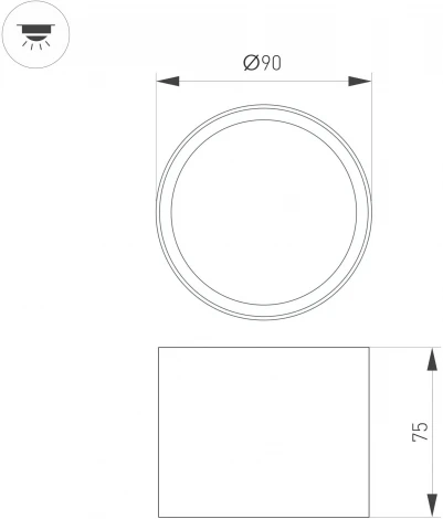 Накладной точечный светильник SP-BISCOTTO-R90-8W Warm3300-MIX (BK-GD, 80 deg, 230V) (Arlight, IP54 Металл) 055025 (LED)
