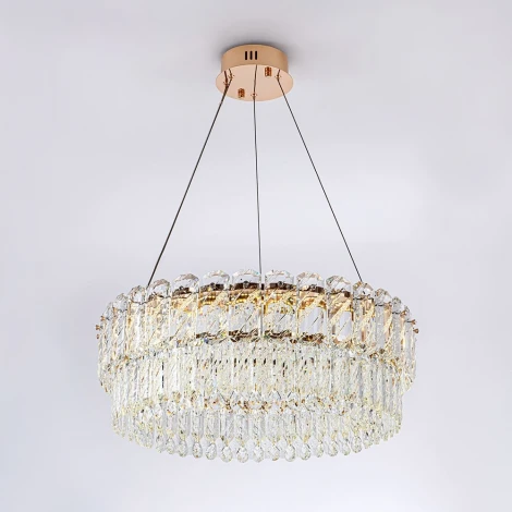 Подвесная люстра светодиодная хрустальная с регулировкой цветовой температуры Modelux MODELUX MS.399.590 GD