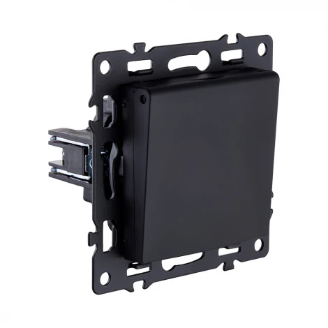 Розетка штепсельная SCHUKO 16A/250 В с крышкой, черный Kollinger Asthetik AS-015BK