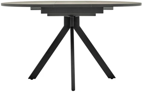 Стол Rudolf круглый раскладной 100-130x100x75см, Бетон слюда, чёрный Bradex Home RF 0302