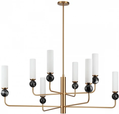 Потолочная люстра на штанге Odeon Light Lolla 4361/8 под латунь/металл/стекло/черный мрамор 8*E14 40W 220V