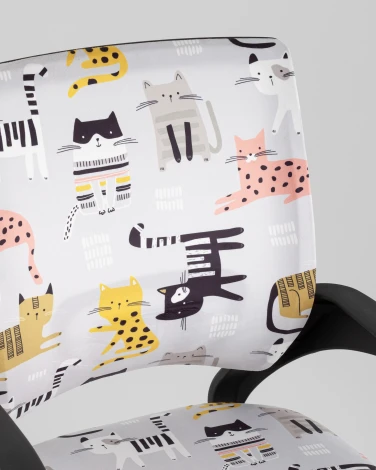 Кресло офисное TopChairs Simple SN Junior принт Blue Cats пластик черный TopChairs УТ000042085