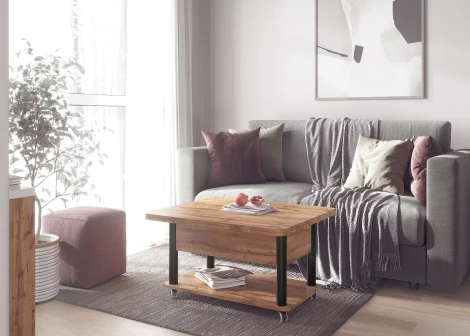 Стол-трансформер ГЗМИ Дебют 3, Дуб вотан/Ножки чёрные