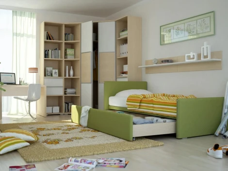 Кровать Studio ОГОГО (арт.332089), (Ткань/Темно-синий)