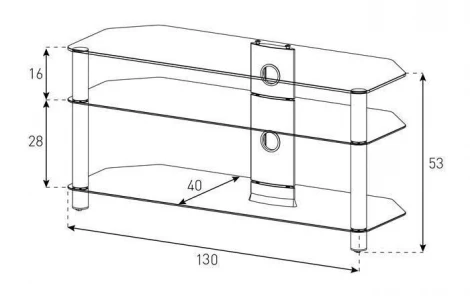 Тумба под телевизор Sonorous NEO 3130 B SLV