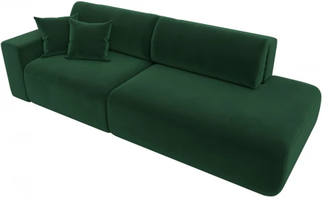 Диван прямой Лига-036 НПБ Модерн подлокотник слева (Зеленый/Велюр) Лига Диванов арт.121342L