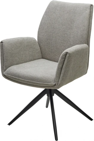 Стул M-City YOZEF 360 град. поворот. KN01-04 Светло-серый, ткань / Черный