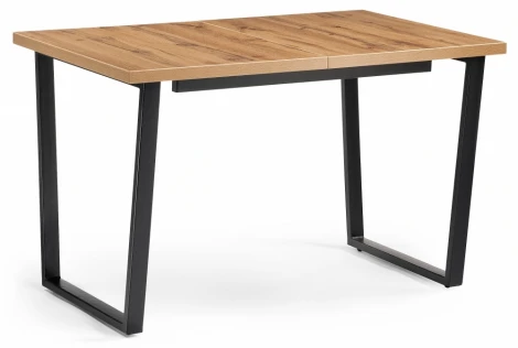 Стол раскладной Notta Лота Лофт 120 25 мм черный матовый / дуб вотан 489668