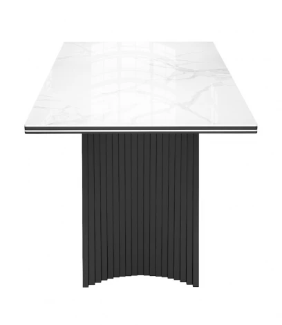 Стол DikLine KD180 керамика мрамор белый C39 глянец/опоры черные (2 уп) 00-00075518