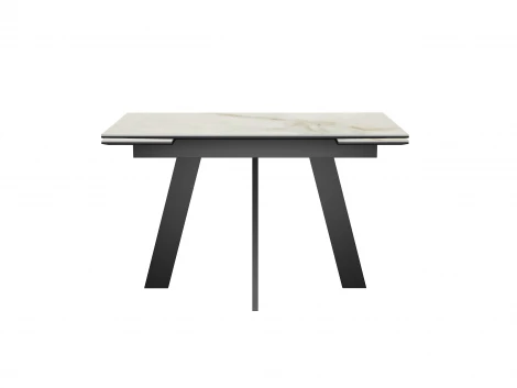 Стол DKM(SKM)110 Керамика глянец Ostra Bianco (мрамор глянец белый)/подстолье черное Dikline 00-00085988