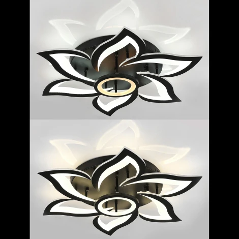Потолочная люстра Natali Kovaltseva Olimp HIGH-TECH LED LAMPS 82020 BLACK (регулировка яркости, 220V, пульт управления, цветы)