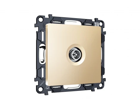 Комплект механизма ТВ-розетки оконечной экранированной встраиваемый (шампань) Ambrella Volt QUANT MA613005
