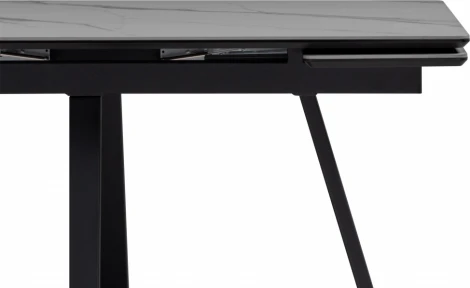 Керамический стол Notta Памелла 140(200)х80 серый мрамор larka grey / черный арт.612905