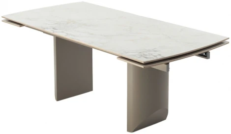 Стол ПУАНТО 200 цвет КРЕМ (BRECHA CREMA ELEGANCE), керамика / Латте каркас M-City 64412