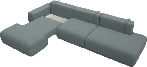 Диван угловой Лига-036 НПБ Модерн Лонг левый угол Лига Диванов (Рогожка) арт.124696L