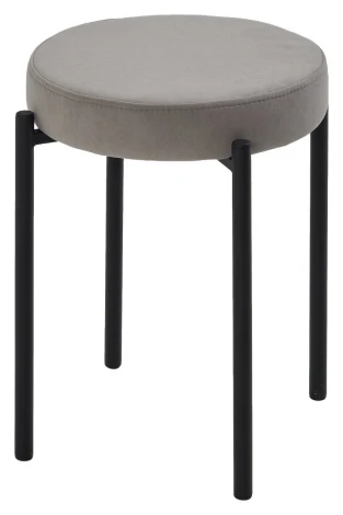 Табурет СТЭК штабилируемый цвет B22 Серый, велюр / черный каркас M-City 64757