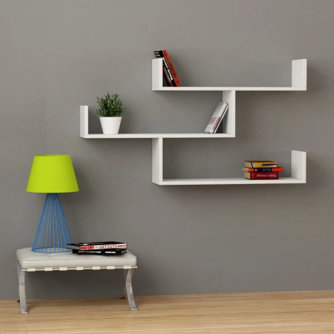 Полка прямая TIBET BOOKCASE LEVE (ЛДСП/Белый) арт.LEV00842