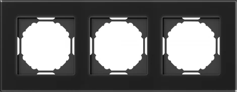 Рамка 3-я, Natural чёрное стекло Donel A07 DEN213BG