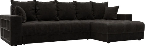 Диван угловой с декором и полкой Лига-050 НПБ Лига Диванов (Велюр) арт.128601