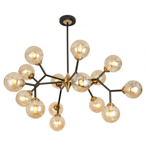 Потолочная люстра на штанге Lussole Loft Astoria LSP-8309 (220V, шарики, молекулы, IP21)