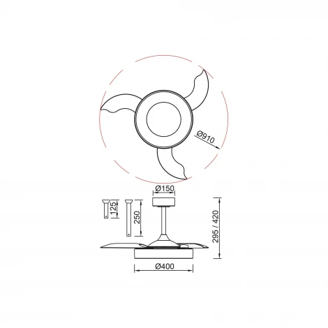 Потолочная светодиодная люстра с вентилятором и пультом Mantra Niseko Fan 9012