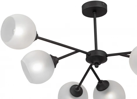 Потолочная люстра на штанге Vitaluce V3791-1/6PL, 6xE27 макс. 40Вт V3791-1/6PL (220V, шарики, молекулы)