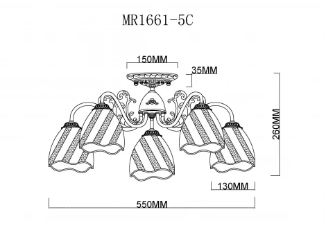 Потолочная люстра MyFar Николь MR1661-5C