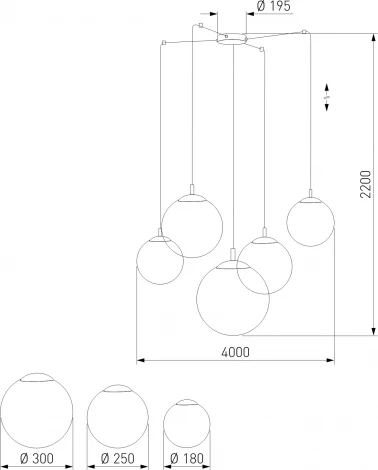 Подвесной светильник TK Lighting Esme 4791 (220V, на проводе, шарики)
