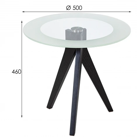 Стол журнальный Рилле 441 черный/стекло прозрачное Mebelik 009583