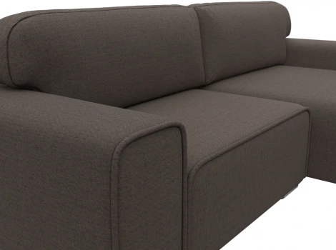 Диван угловой Лига-029 правый угол (Коричневый/Рогожка) Лига Диванов арт.121931