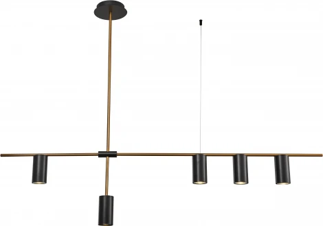 Люстра потолочная на штанге Accento V000029 (12024/5R Brass) (220V, на тросе, асимметрия)