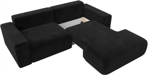Диван угловой Лига-036 НПБ Классик правый угол (Черный/Велюр) Лига Диванов арт.121380