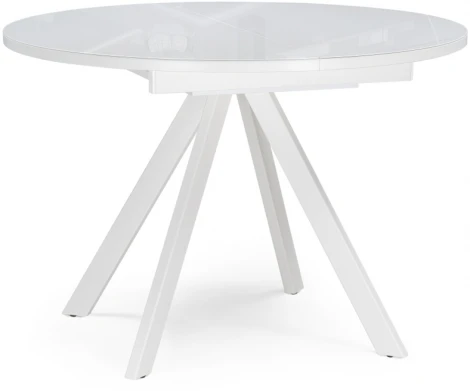 Стеклянный стол Notta Трейси 110 110(150)х100х75 белый 516561